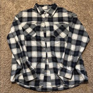 Men's Black and White Plaid Flannel
